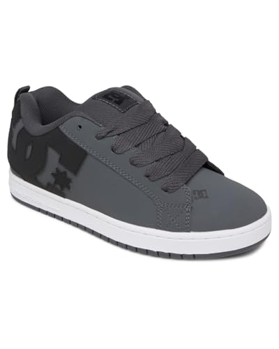 Dc Shoes Court Graffik, Scarpe Da Ginnastica Uomo, Grigio Scuro Nero E Bianco, 43 Eu