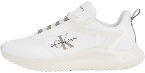 Calvin Klein Sneakers Da Runner Uomo Scarpe Sportive, Bianco (Bright White/Creamy White/R Ridge), 43