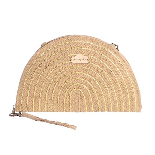 Don Algodon - Pochette Donna Paglia Con Cerniera Elegante - Borsa Spiaggia Donna - Borsa Paglia Donna - Borse Di Rafia Fatta A Mano - Borsa Paglia Mar