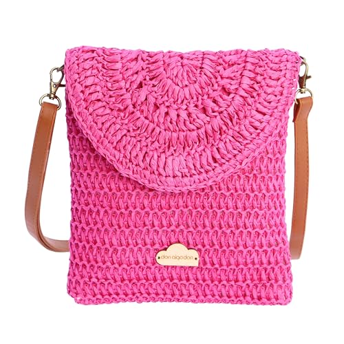 Don Algodon - Pochette Donna Paglia Con Cerniera Elegante - Borsa Spiaggia Donna - Borsa Paglia Donna - Borse Di Rafia Fatta A Mano - Borsa Paglia Mar