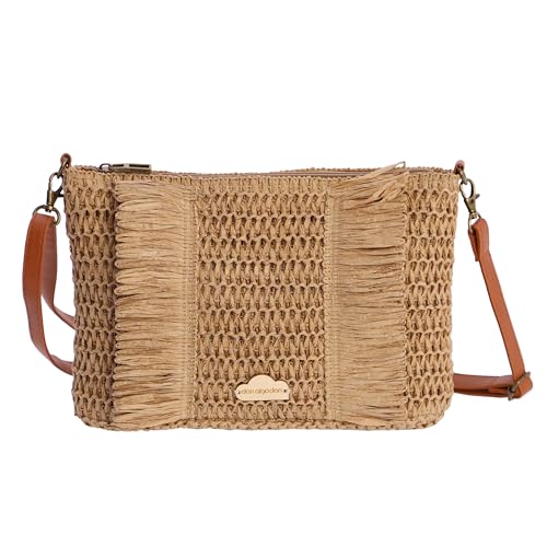Don Algodon - Pochette Donna Paglia Con Cerniera Elegante - Borsa Spiaggia Donna - Borsa Paglia Donna - Borse Di Rafia Fatta A Mano - Borsa Paglia Mar
