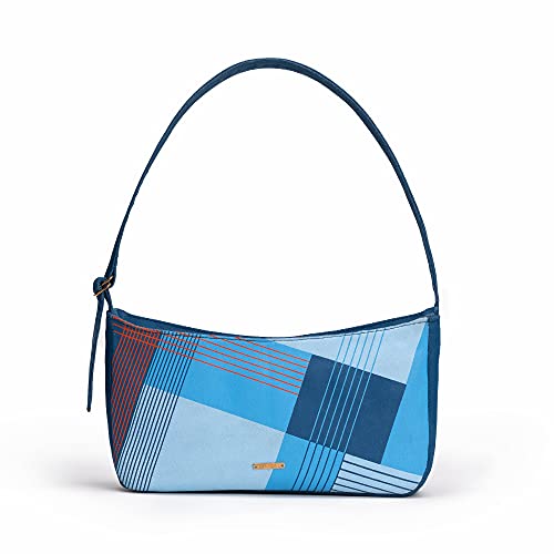 Eco Right Organic Kleine Retro-Umhängetasche Für Frauen Und Mädchen, Borsa A Tracolla Donna, Blu, Taglia Unica