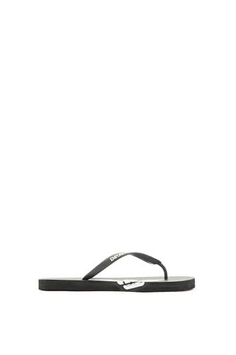 Emporio Armani Bold Eagle Logo Flip Flops, Flip-Flop Unisex - Adulto, Multicolore (Black+White), 36 Eu