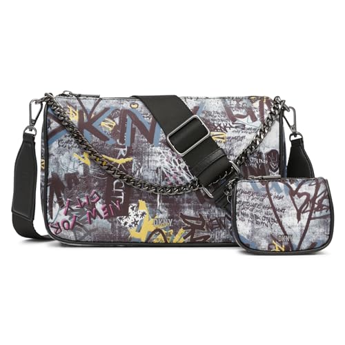 Dkny Bodhi Top Zip Crossbody, Donna, Nero Multicolore
