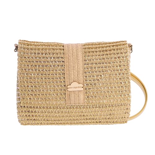 Don Algodon - Pochette Donna Paglia Con Cerniera Elegante - Borsa Spiaggia Donna - Borsa Paglia Donna - Borse Di Rafia Fatta A Mano - Borsa Paglia Mar