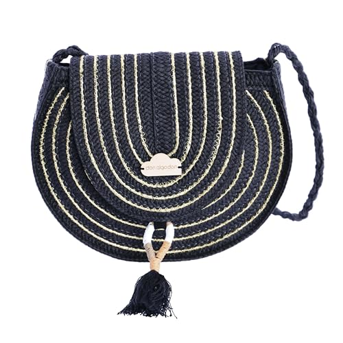 Don Algodon - Pochette Donna Paglia Con Cerniera Elegante - Borsa Spiaggia Donna - Borsa Paglia Donna - Borse Di Rafia Fatta A Mano - Borsa Paglia Mar