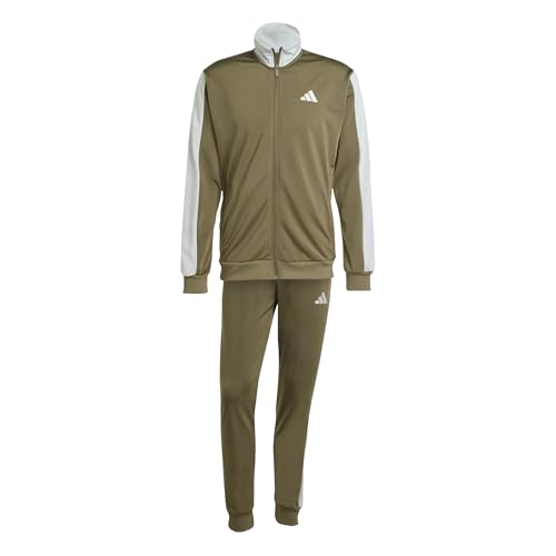 Adidas Uomo Sportswear Basic Tricot Colorblock Tracksuit, Olive Strata, S