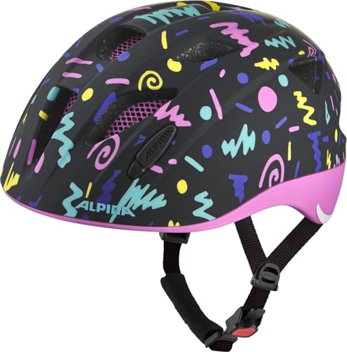 Alpina Ximo Flash, Casco Da Bici Gioventù Unisex, Coriandoli Neri Opachi, 49-54 Cm