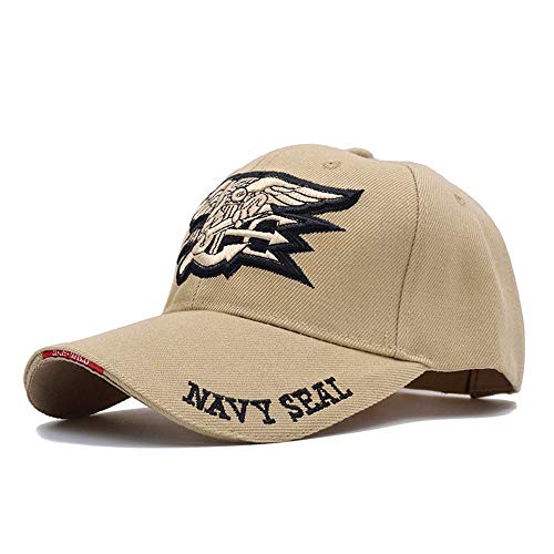 Gaoxuqiang Mens Us Navy Baseball Cap Navy Seals Cap Tactical Army Cap Trucker Gorras Snapback Hat Per Adulti,Cachi,L