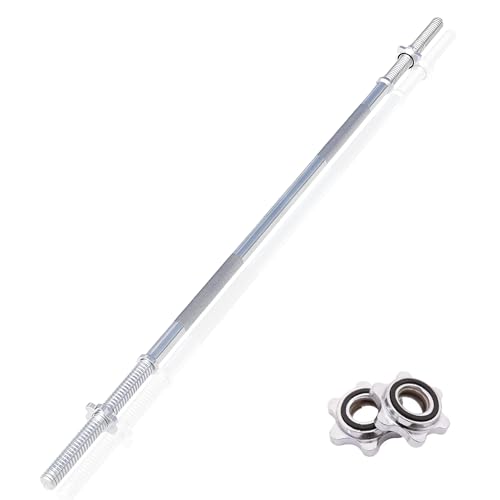 Donatif Bilanciere Palestra In Acciaio Con Fermadischi Inclusi - Bilanciere 28Mm Cromato 200 Cm (10 Kg) - Attrezzi Palestra Casa - Fitness Home Gym - 