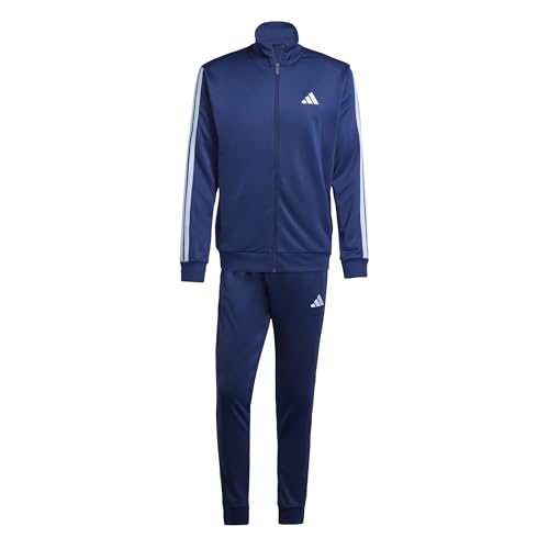 Adidas Uomo 3 Stripes French Terry Tracksuits, Dark Blue, S