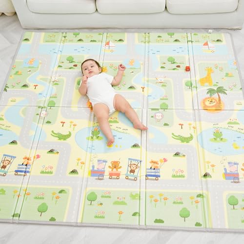 Tappeto Gioco Bambini Pieghevole 150X180X1Cm Palestrina Neonato Montessori Reversibile Non Tossico E Impermeabile In Schiuma Per Bimbi. Palestra Neona