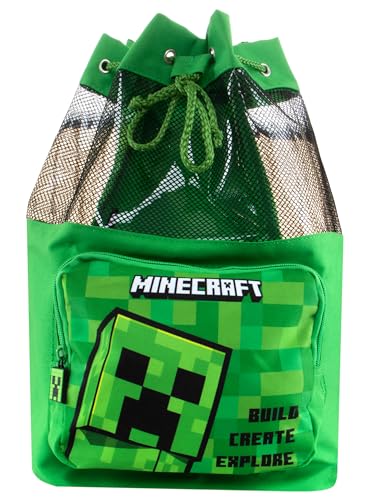 Minecraft Swimbaf | Creeper Zaino Per Bambini | Borsa Piscina Bambino | Borsa Da Bagno | Verde