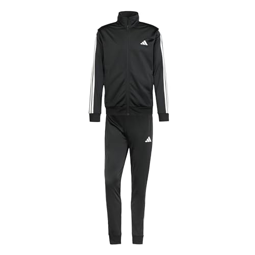Adidas Uomo Sportswear Basic 3 Stripes Tricot Tracksuit, Tuta Da Allenamento, Multicolore (Nero), M