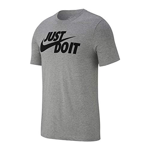 Nike M Nsw Tee Just Do It Swoosh Uomo, Dk Grey Heather/Black, Xl