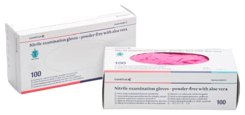 Covetrus Guanti Nitrilo Senza Polvere Aloe Vera Rosa L 100 Pz
