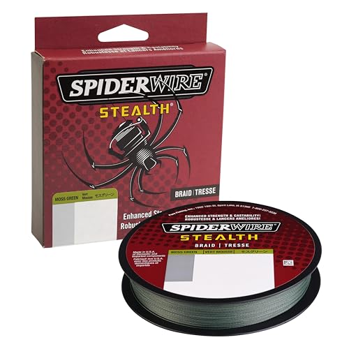 Spider Wire Stealth – Filo Intrecciato, Verde Muschio, 20 Lb, Unisex, Stealth, Verde Moss Green, 13 Kg