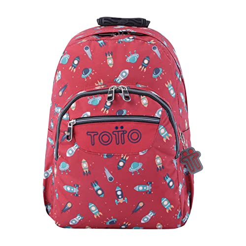 Totto - Zaino Scuola Adattabile All'Auto, Modello Acquerelli, Capacità 20 L, Tasca Bottiglia, Schienale Ergonomico Con Flusso D'Aria, Cinghie A S Per
