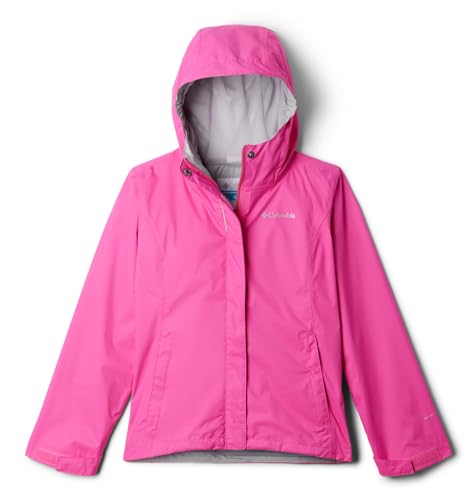 Columbia Youth Girls Arcadia 2 Jacket, Waterproof Rain Jacket, Pink Ice, Xxs