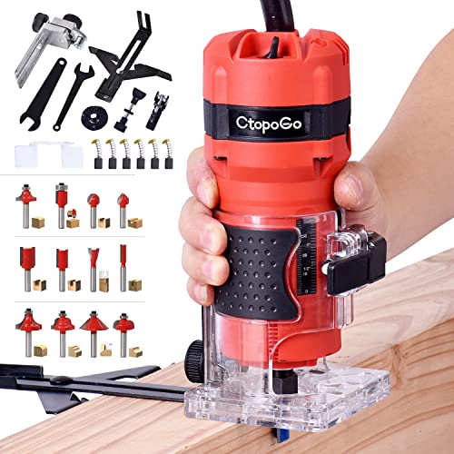 Rifilatore Fresatrice Verticale Per Legno Elettrica, Legno Rifilatrice Elettrica 30000 R/Min 800 W Con 12 Pezzi Mandrino 6.35Mm
