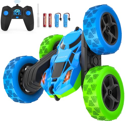 Cosone Macchina Telecomandata, Auto Rc Con Fari 2.4Ghz Auto Giocattolo Telecomandate, 4Wd Off Road Stunt Car Doppia Rotazione A 360°, Regali Di Comple