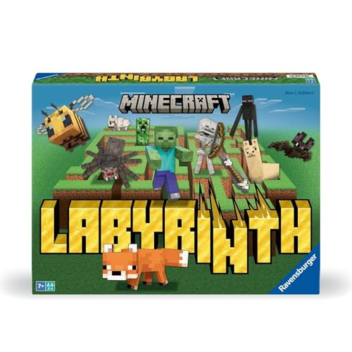 Ravensburger - Labirinto Minecraft, Gioco Da Tavolo Per Tutta La Famiglia, 2-4 Giocatori, Idea Regalo Per Bambini 7+ Anni, Edizione In Italiano