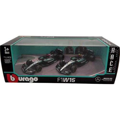 Bburago F1 Mercedes Amg W15E '24 Set Di 2 Modelli Auto 1:43