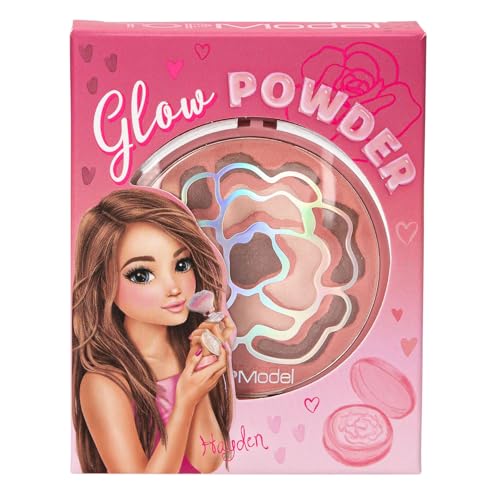 Depesche 13487 Topmodel – Glow Puder Beauty And Me In Barattolo Rotondo Pieghevole, Leggermente Lucido Nei Toni Del Rosa E Del Marrone, Con Specchio E