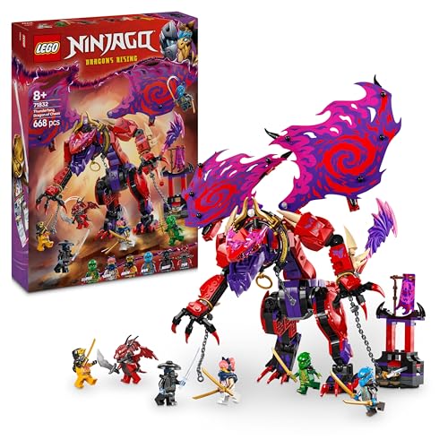 Lego Ninjago Thunderfang, Il Drago Del Caos, Action Figure Giocattolo Snodabile Da Costruire Con 6 Minifigure Di Personaggi Come Lloyd, Nya, Arin E So