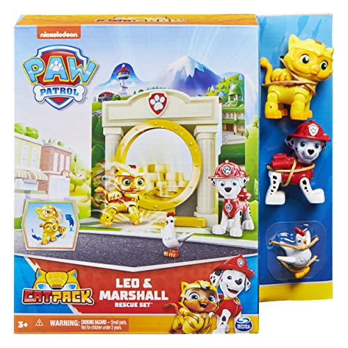 Paw Patrol Set Salvataggio Gioco Cat Pack Playset Con Personaggi Leo E Marshall Giocattoli Per Bambini Dai 3 Anni In Su