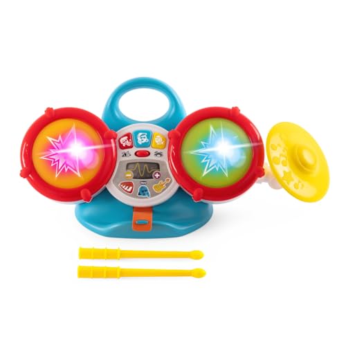 Chicco La Mia Prima Batteria, Gioco Musicale Elettronico, Due Tamburi E Un Cimbalo,2 Bacchette Incluse, Oltre 35 Suoni E Melodie, 5 Livelli Di Volume,