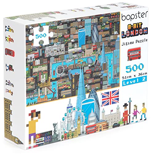 Puzzle 500 Pezzi Londra - Puzzle Adulti Con Porta Puzzle - Puzzle Arte E Panorama Di Londra - Puzzle Grandi Dimensioni Per Adulti E Bambini 8 Bit Pixe