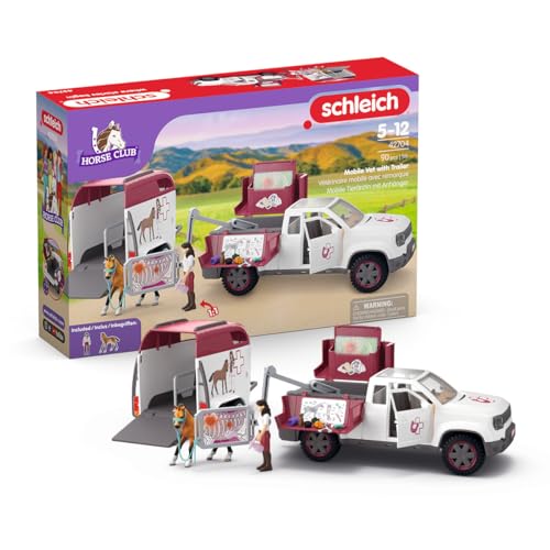 Schleich 42704 Veterinaria Móvil Con Remolque, Da 5 Anni, Horse Club - Playset, 90 Pezzi