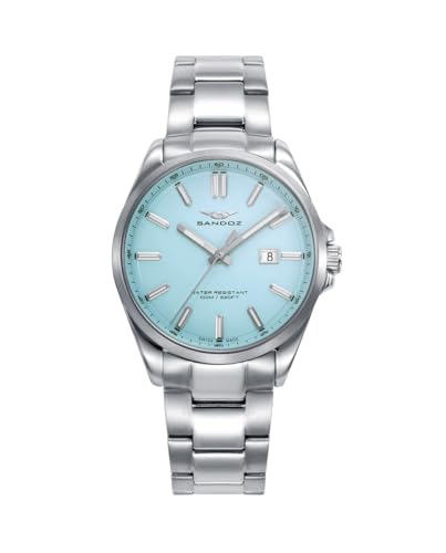 Sandoz Orologio Donna 83000-37 - Acciaio Argento Quadrante Blu 34Mm, Blu, Casual