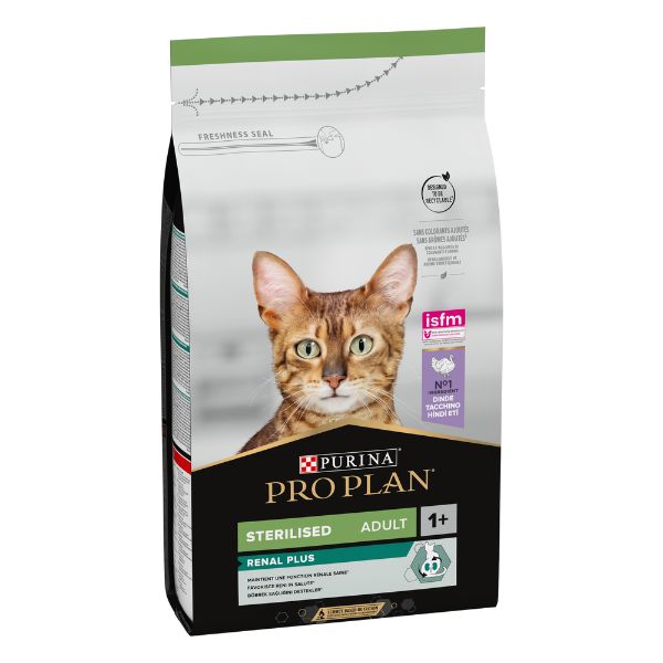 Purina pro plan renal plus sterilised adult 1+ con tacchino - 1,5 kg - croccantini per gatti - spedizione gratis 1° ordine + scegli lo sconto bzr5 / b