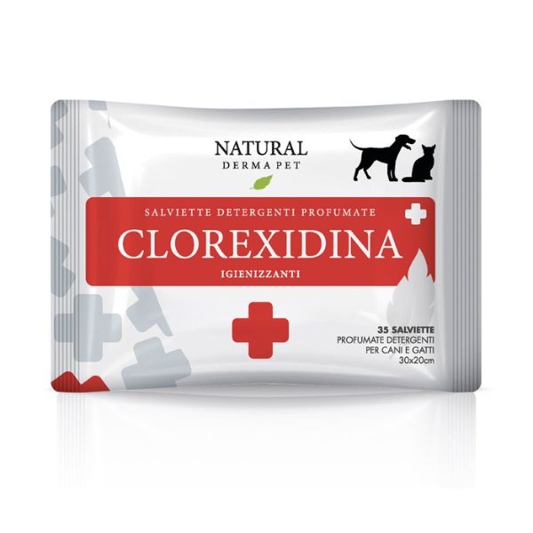 Salviette igieniche detergenti natural derma pet - salviette clorexidina - spedizione gratis 1° ordine + scegli lo sconto bzr5 / bzr20