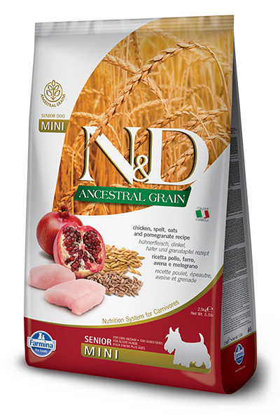 Farmina n&d ancestral grain senior mini - 2,5 kg - croccantini per cani - spedizione gratis 1° ordine + scegli lo sconto bzr5 / bzr20