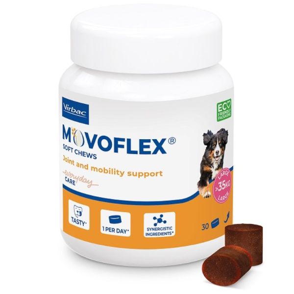 Virbac movoflex soft chews integratore per cani - confezione da 30 compresse per cani l oltre i 35 kg - spedizione gratis 1° ordine + scegli lo sconto