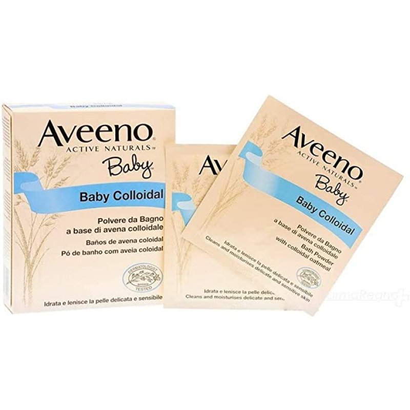 Aveeno Baby Bustine Con Polvere Da Bagno All'Avena Per Pelli Secche E Sensibili