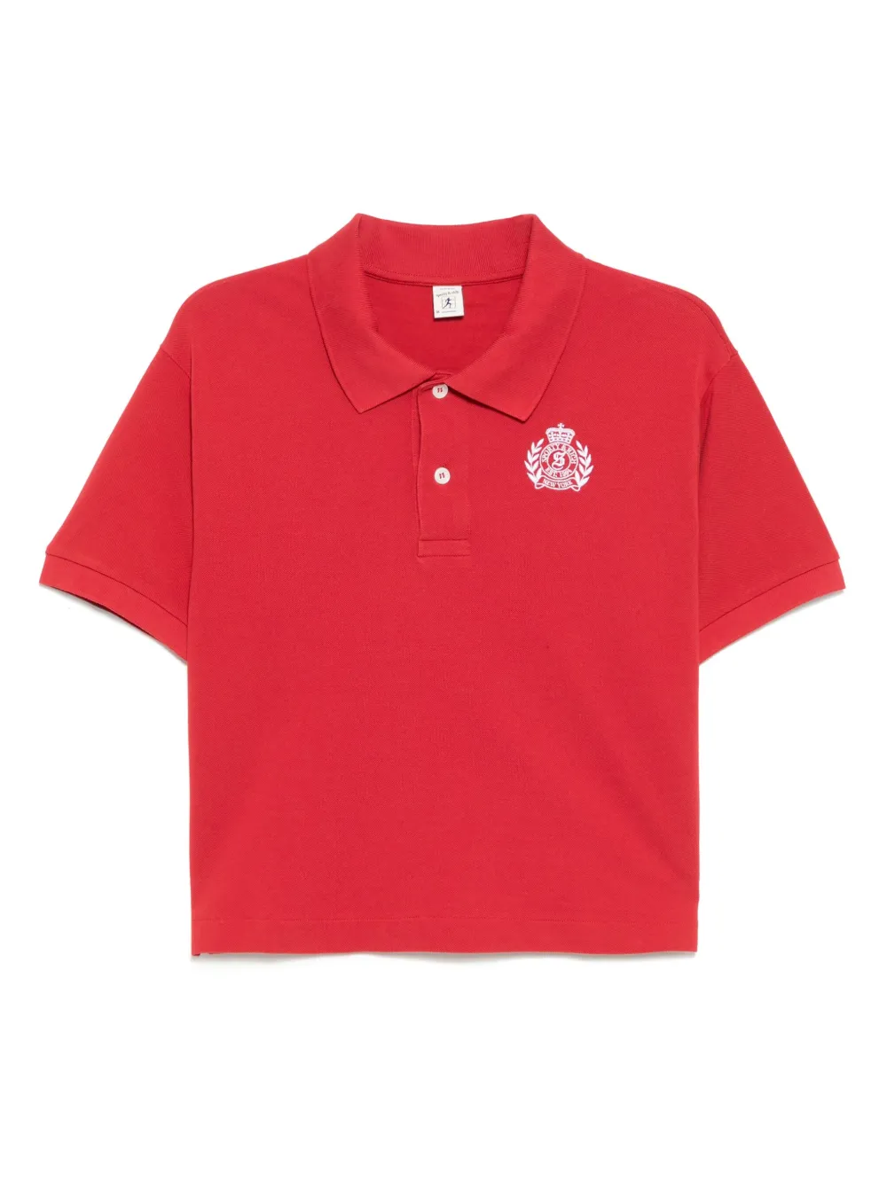Sporty & Rich Polo H&W Crest in piqué - Rosso