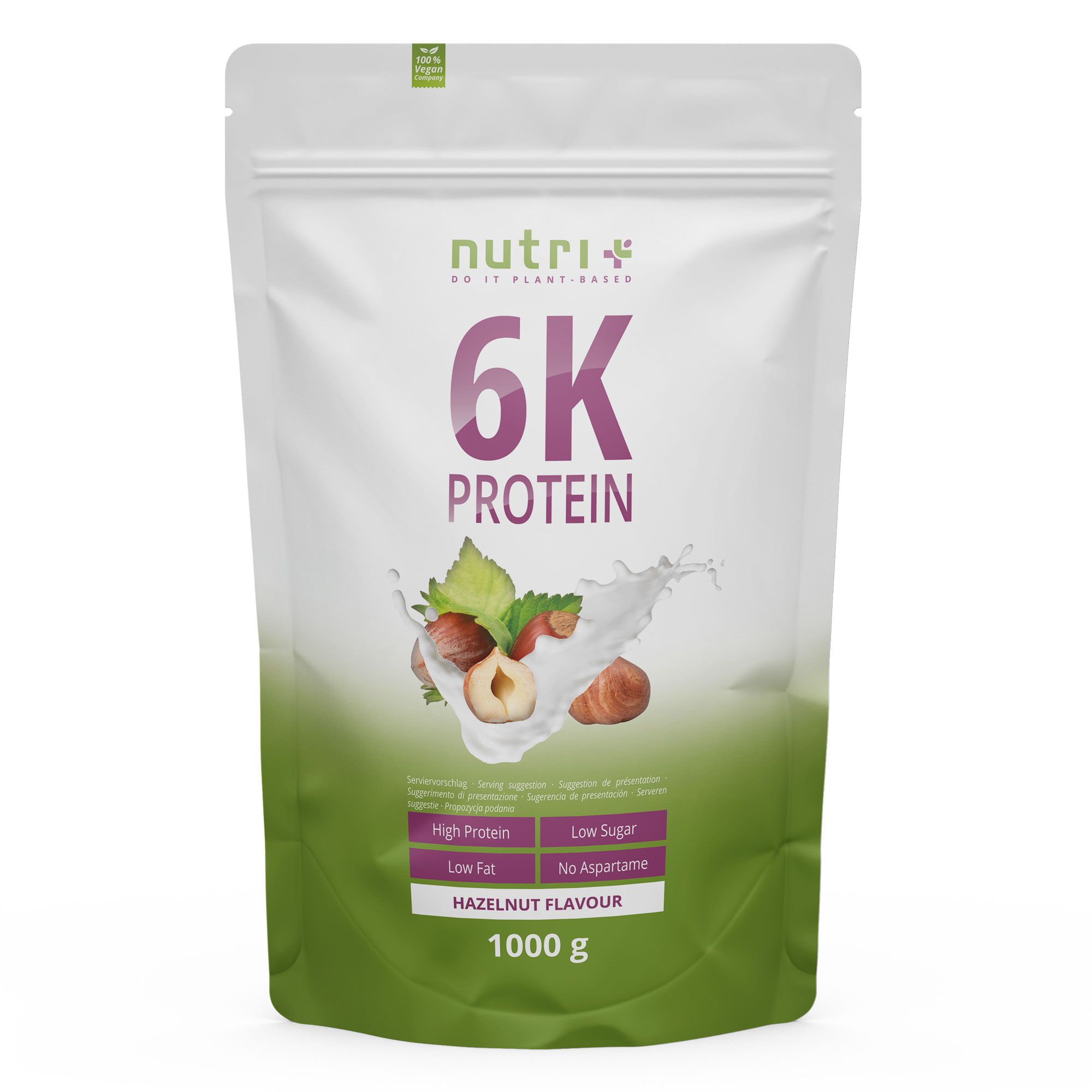 Nutri+ 6K Polvere di Proteine 1kg - Frullato senza Whey 1000 g