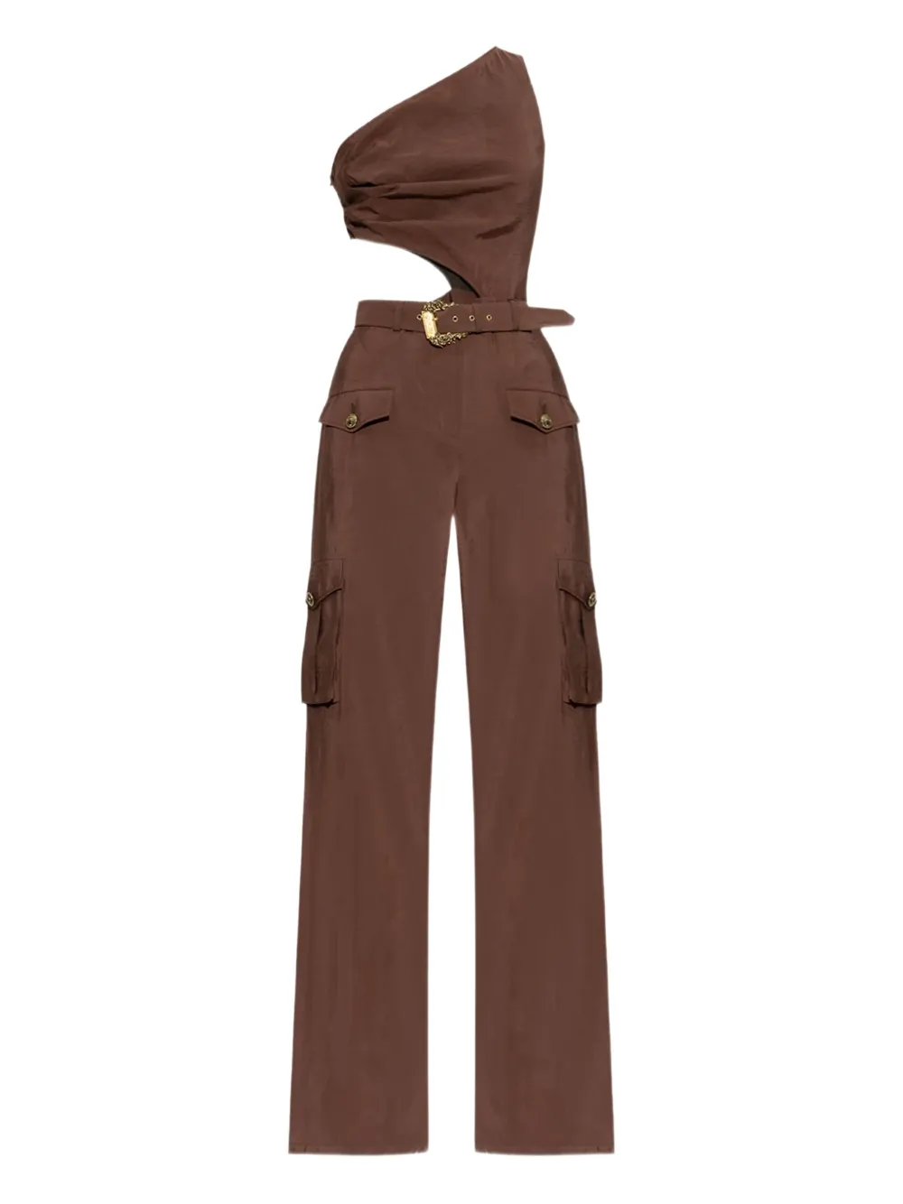 Versace Jeans Couture Baroque-buckle jumpsuit - Marrone