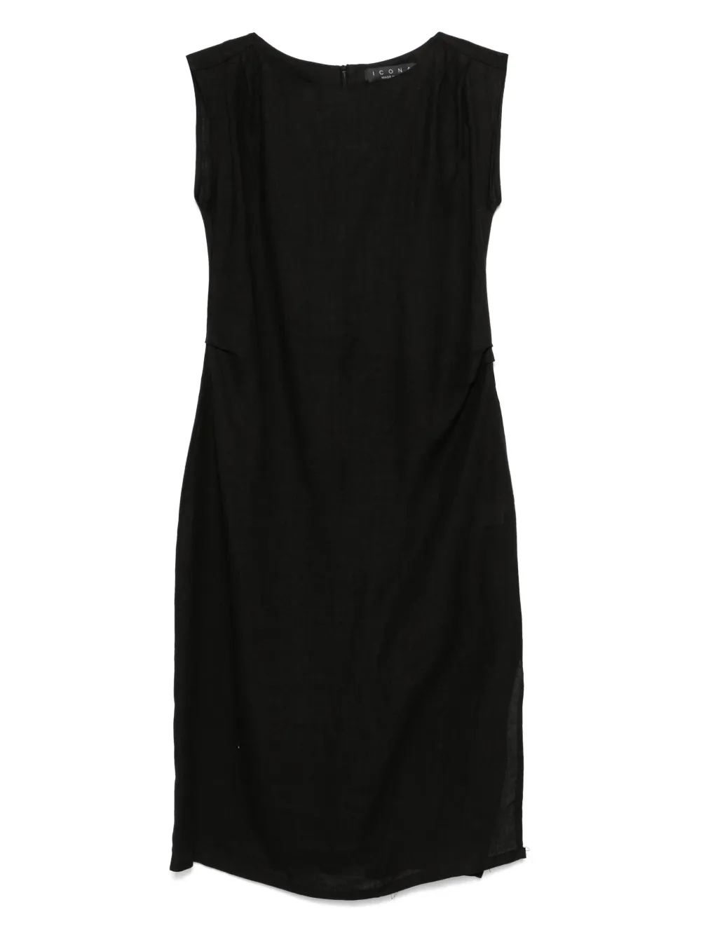 kaos linen midi dress - Nero
