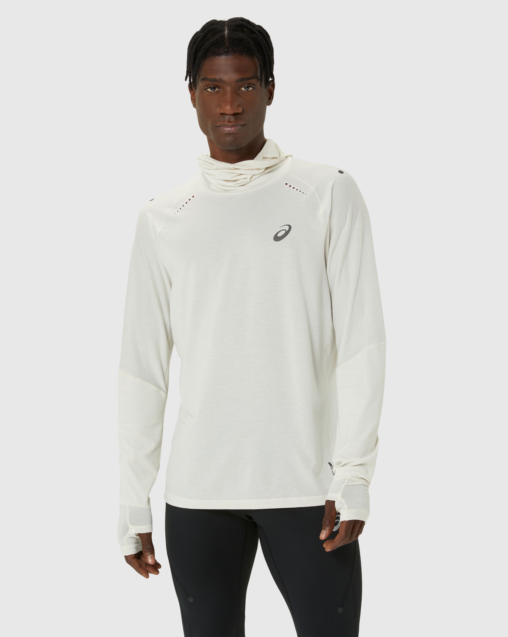 T-Shirt Maniche Lunghe Con Cappuccio MetaRun Winter Bianco Uomo