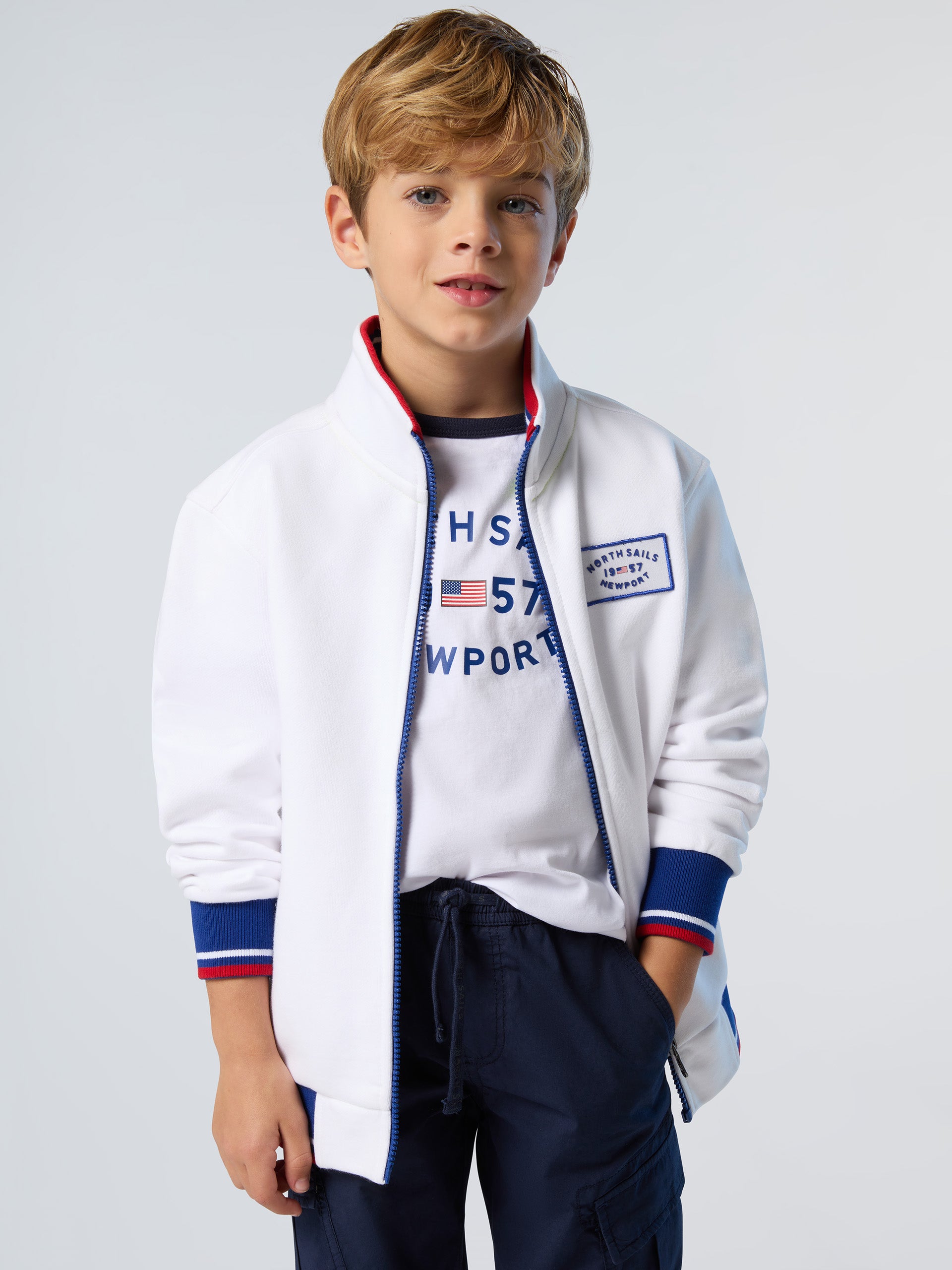 North Sails - Felpa con zip e label Newport