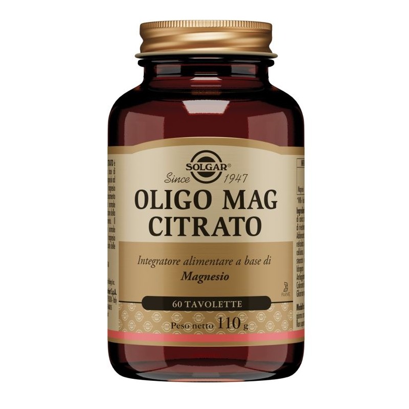 Solgar - Solgar Oligo Mag Citrato Integratore di Magnesio 60 Tavolette