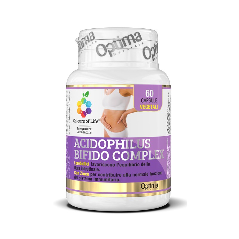 Optima Naturals - Optima Naturals Colours Of Life Acidophilus Bifido Complex 60 Capsule Vegetali 500 Mg