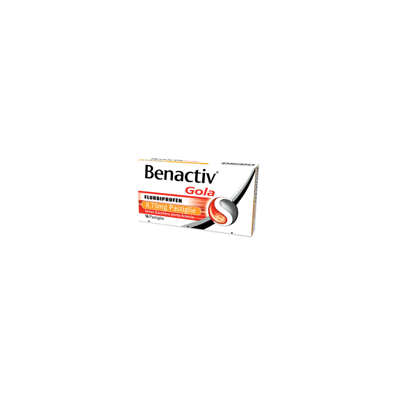 Reckitt Benckiser - Benactiv Gola 16 pastiglie Arancia senza zucchero