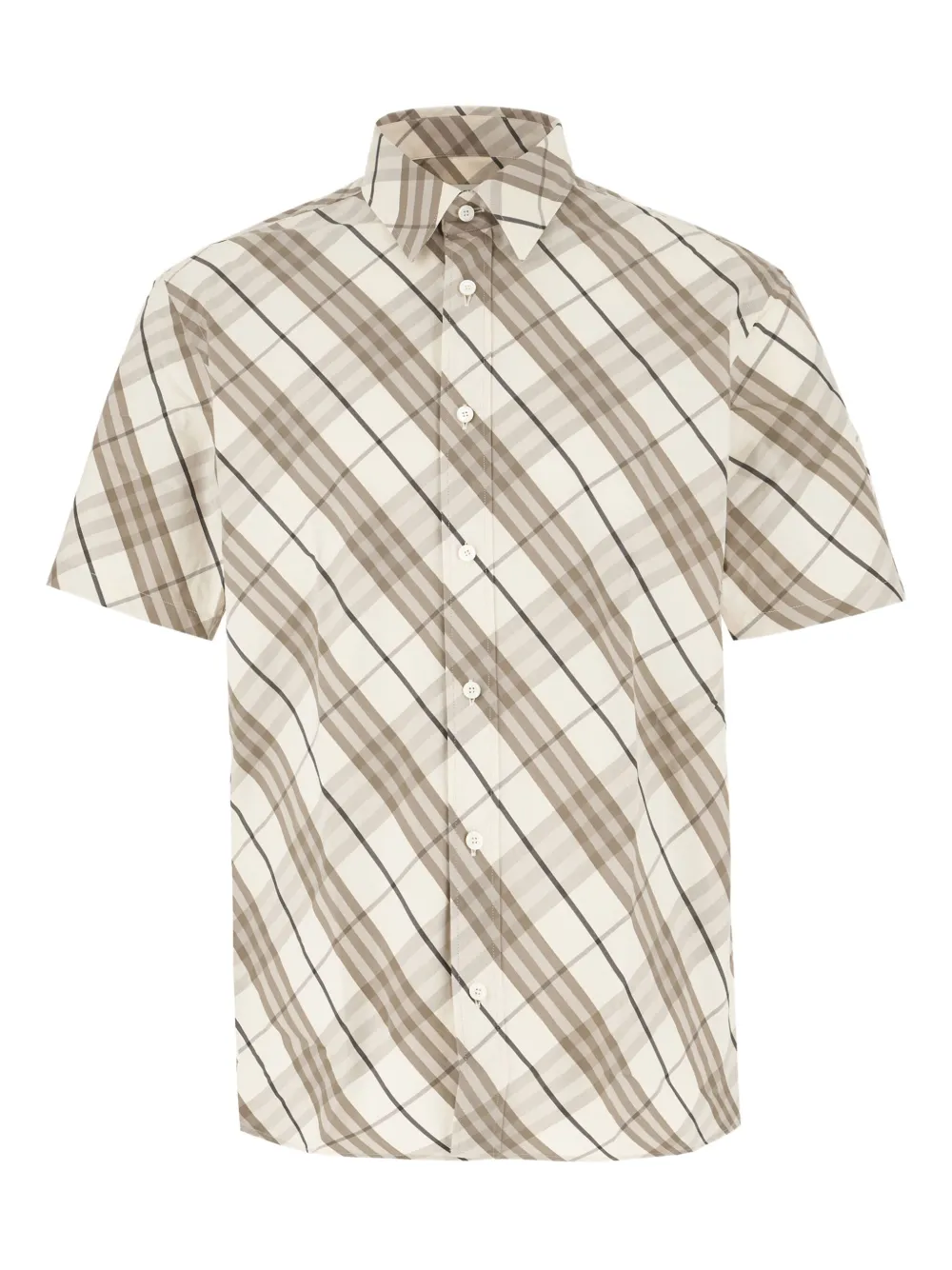 Burberry checked short-sleeve shirt - Marrone