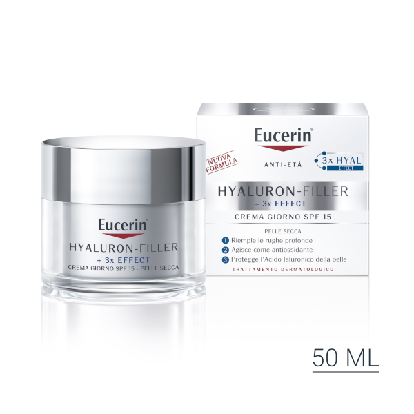 Eucerin Hyaluron Filler + 3X Effect Crema Giorno SPF30 - Crema Viso Antirughe Con Protezione Solare -50 Ml